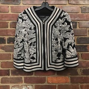 ST JOHN knit zip jacket size 16 -44 chest -18” long